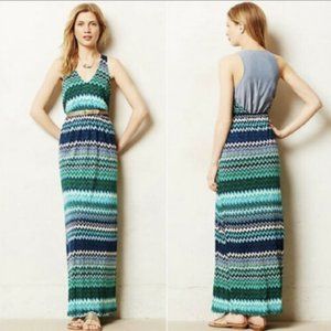Anthropologie Chevron Striped Maxi Dress